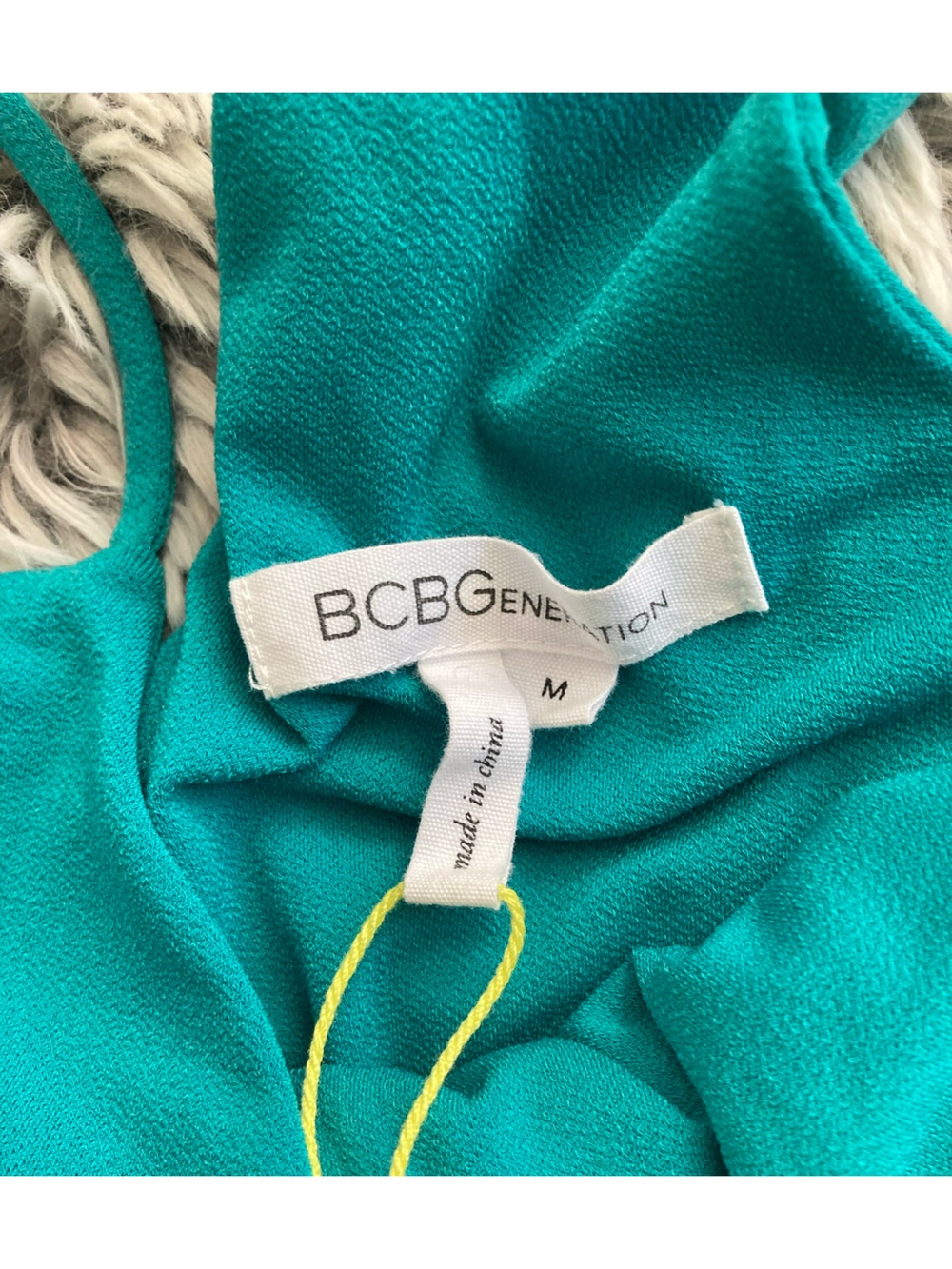 NWOT BCBG Teal Spaghetti-Strap Draped Pocket Mini Dress Medium Revolve - Picture 3 of 11